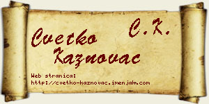 Cvetko Kaznovac vizit kartica